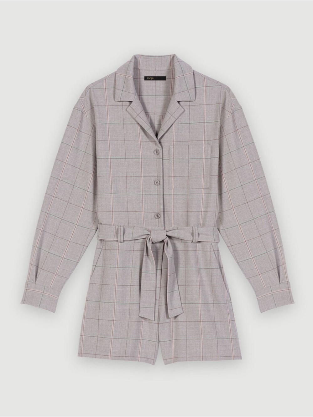 Maje Short Checked Romper Sz 40